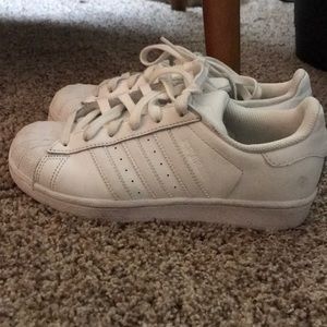 White Nike Superstars